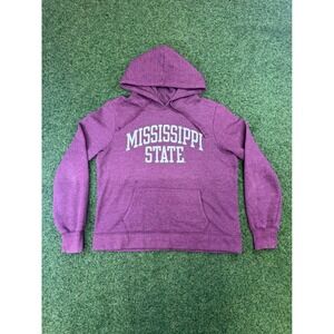 Mississippi State Bulldogs Hoodie Maroon Heather Fleece Mens Large